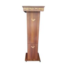 ארון קודש לספר תורה אחד צבע אגוז עם שויתי ה' לנגדי תמיד